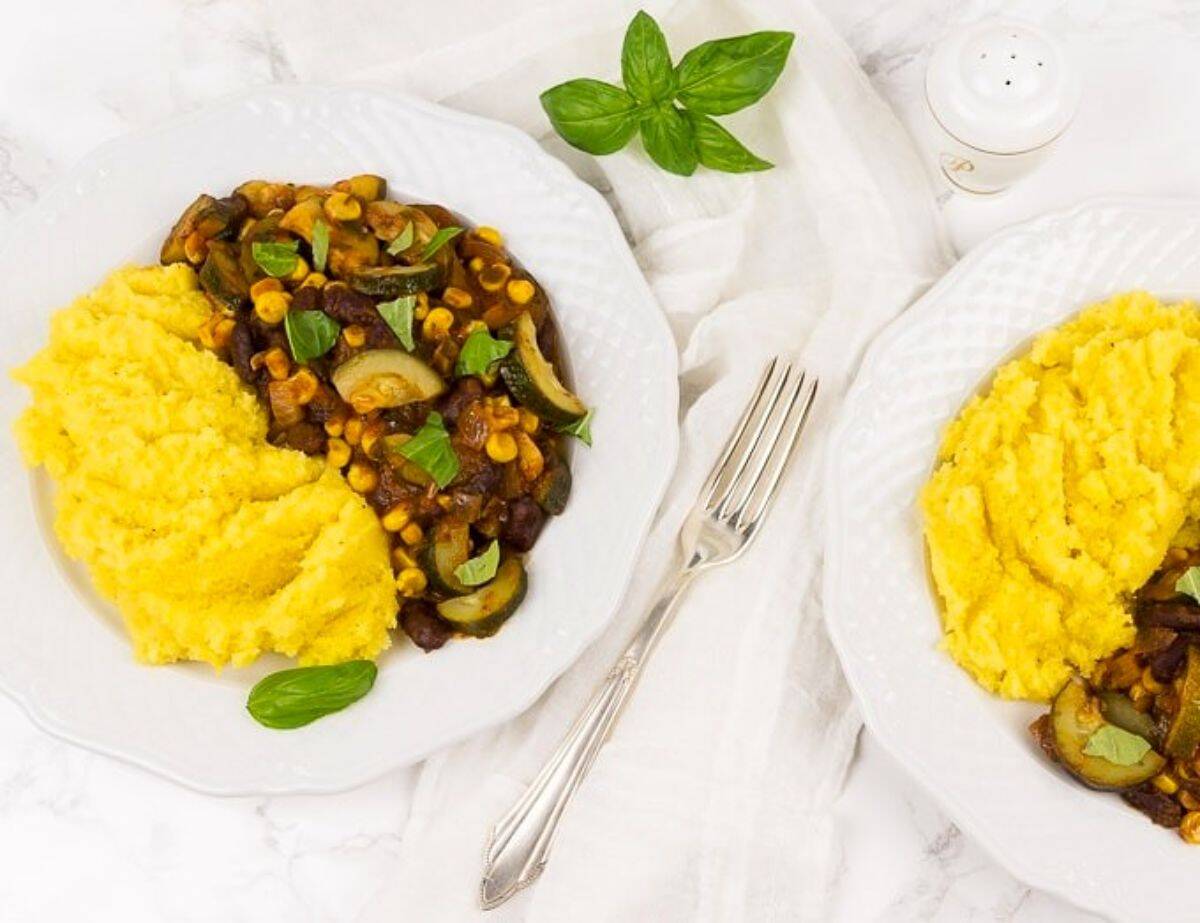 Italian-style zucchini tomato recipe with polenta