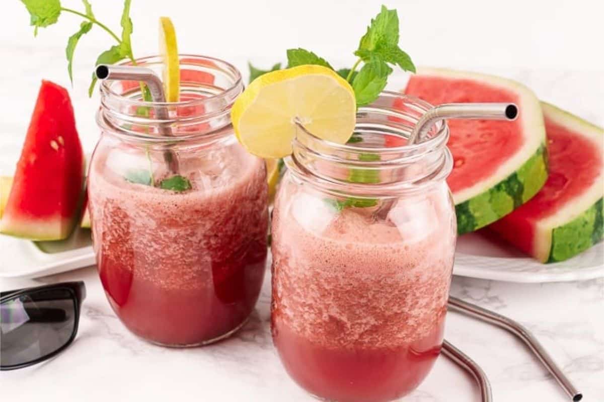 Watermelon smoothie with mint
