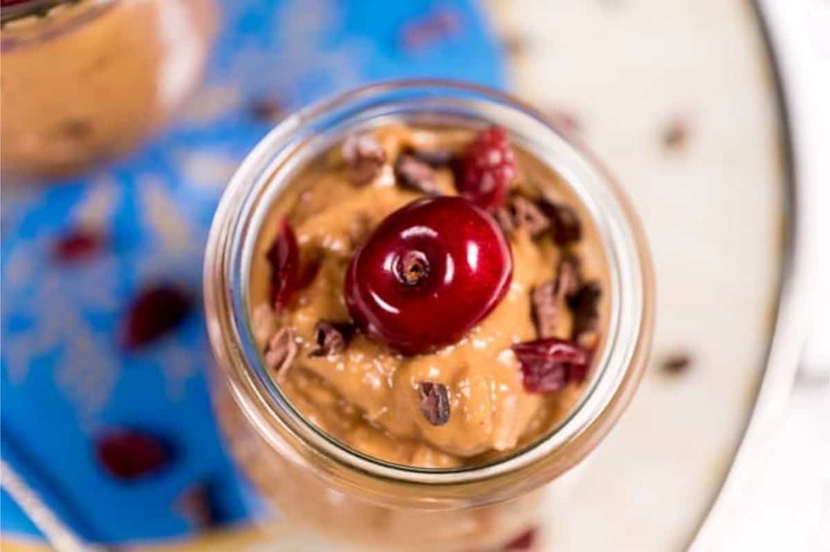 Sweet Potato Pudding with Oats and Cherries
