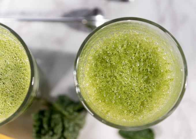 Sweet and Light Green Smoothie with Banana, Spinach, and Celery