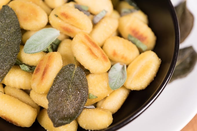 Vegan butter gnocchi with sage