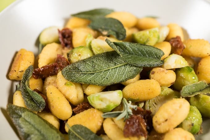 Gnocchi with Brussels sprouts and sage