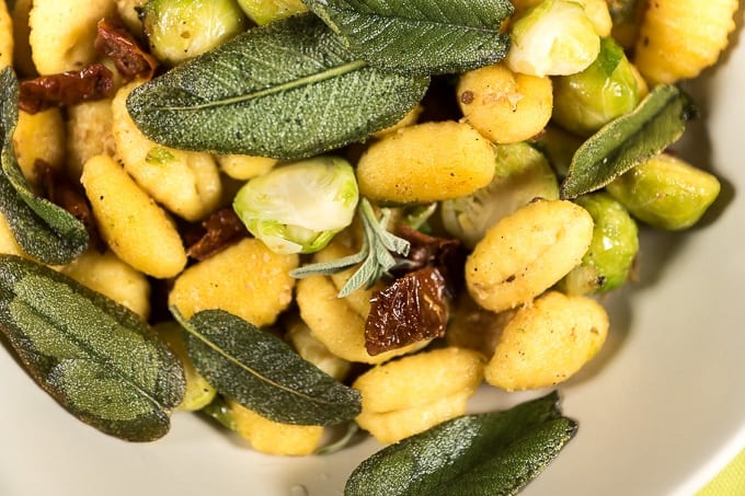 Gnocchi with Brussels sprouts and sage