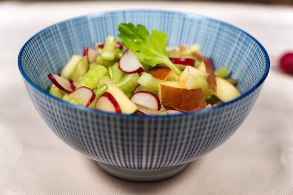 Crisp and refreshing apple radish celery salad