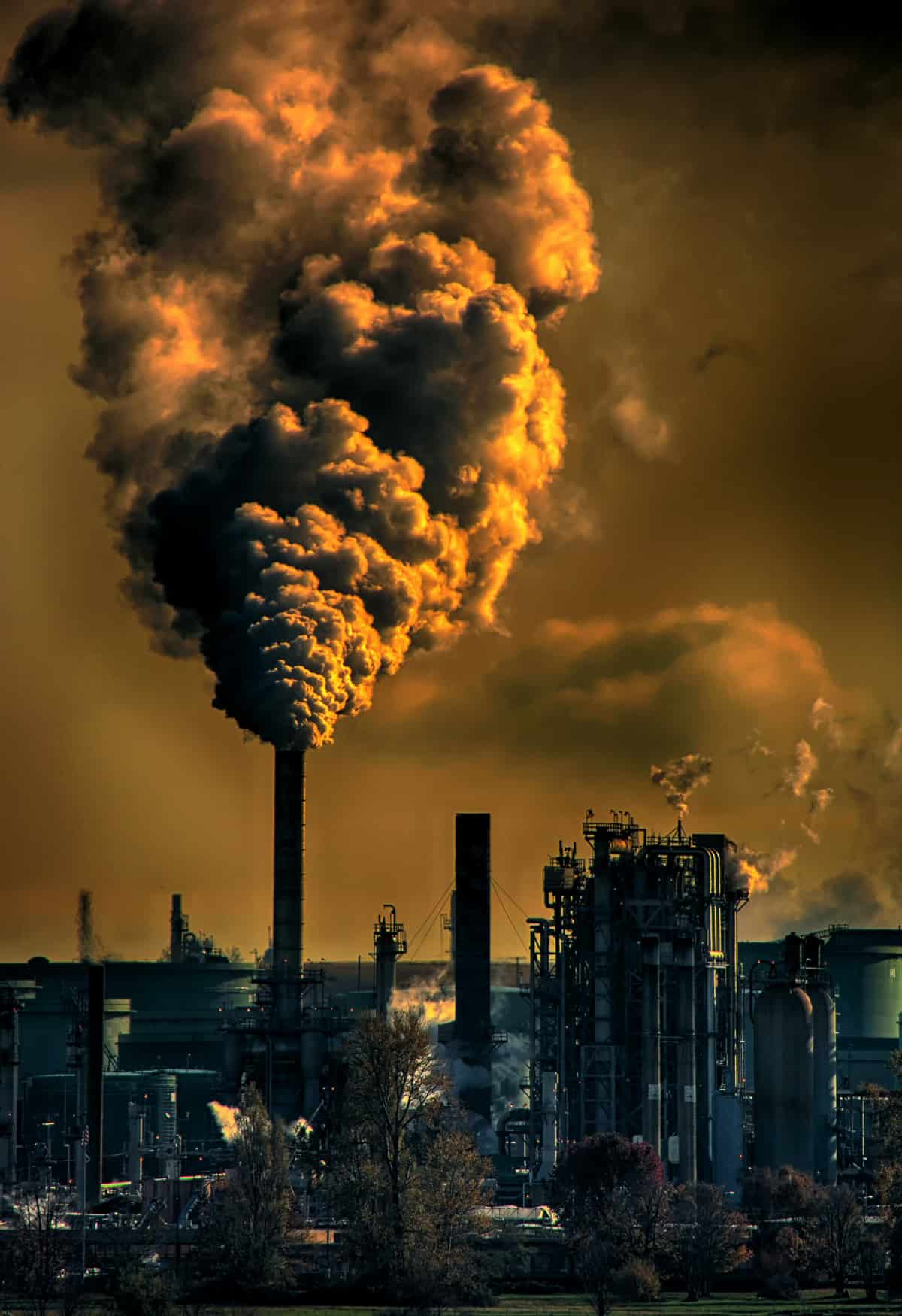 Factory emitting harmful gases