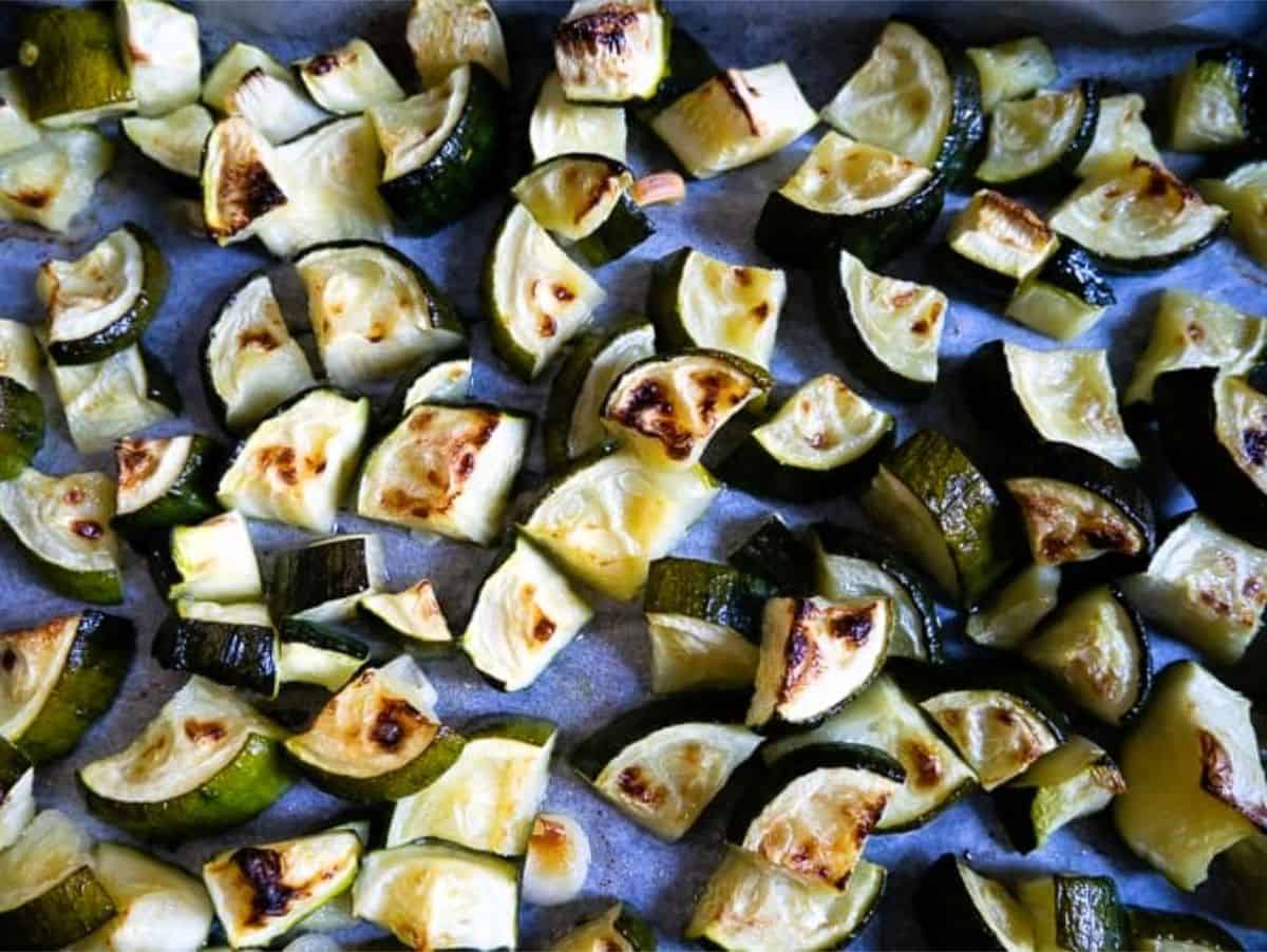 roasted pieces of zucchini