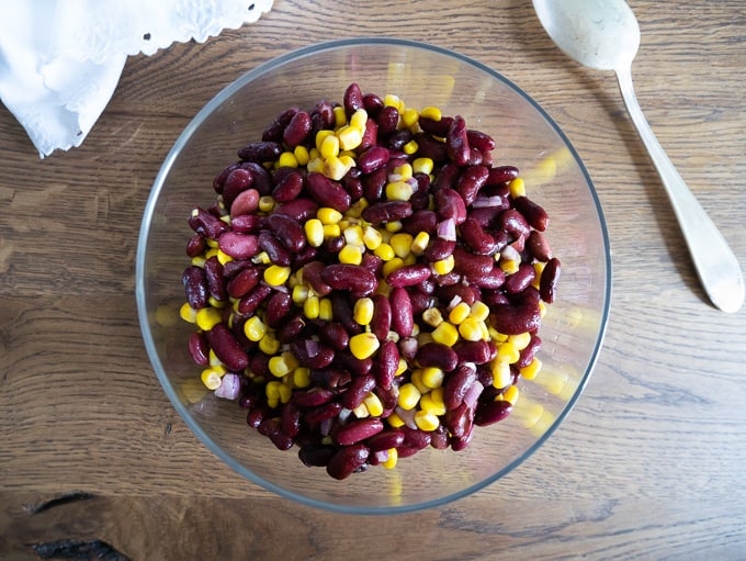 Kidney Bean and Corn Salad With Red Onion