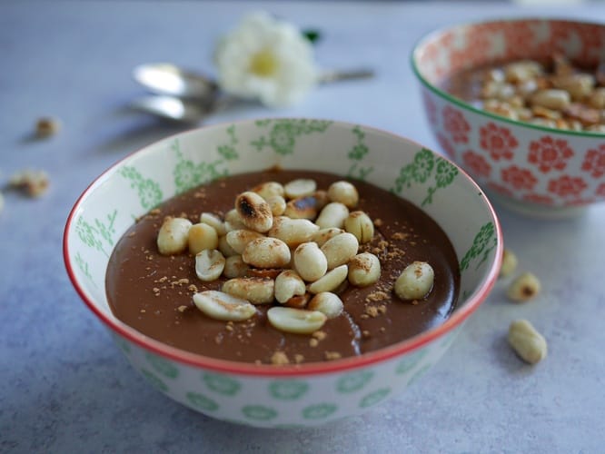 Opulent peanut chocolate pudding