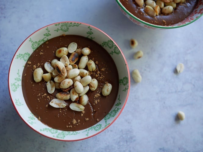 Opulent peanut chocolate pudding