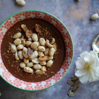 Opulent peanut chocolate pudding