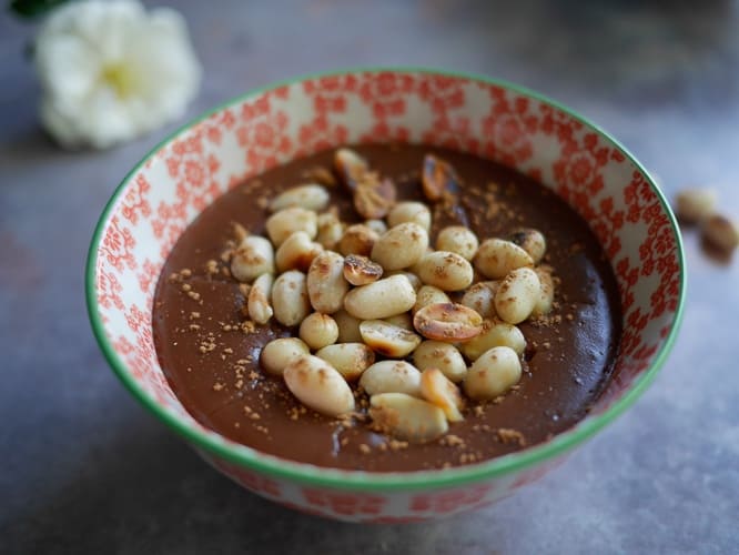 Opulent peanut chocolate pudding