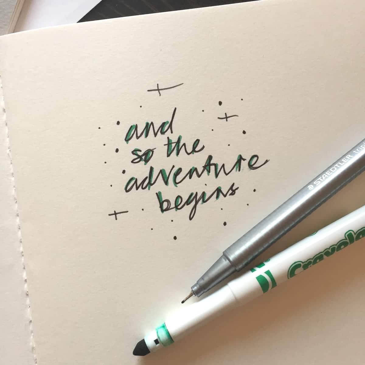 "and so the adventure begins" text
