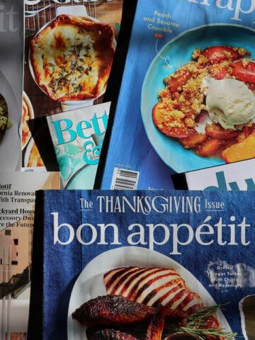 Colorful food magazines