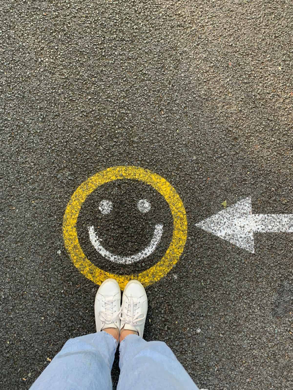 Spread joy, become a joy fairy (like this smiley face on concrete)