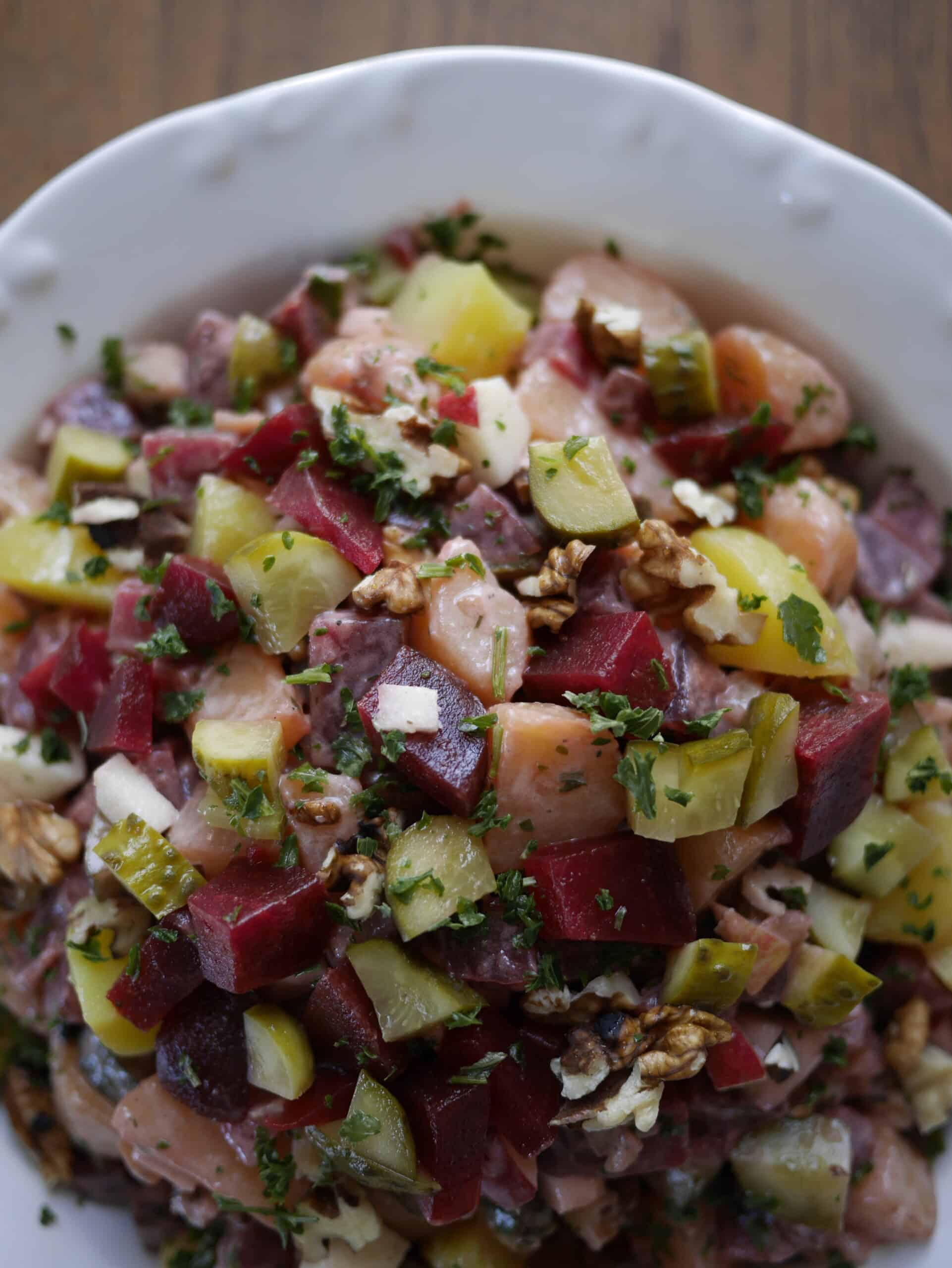 German beetroot salad with potatoes