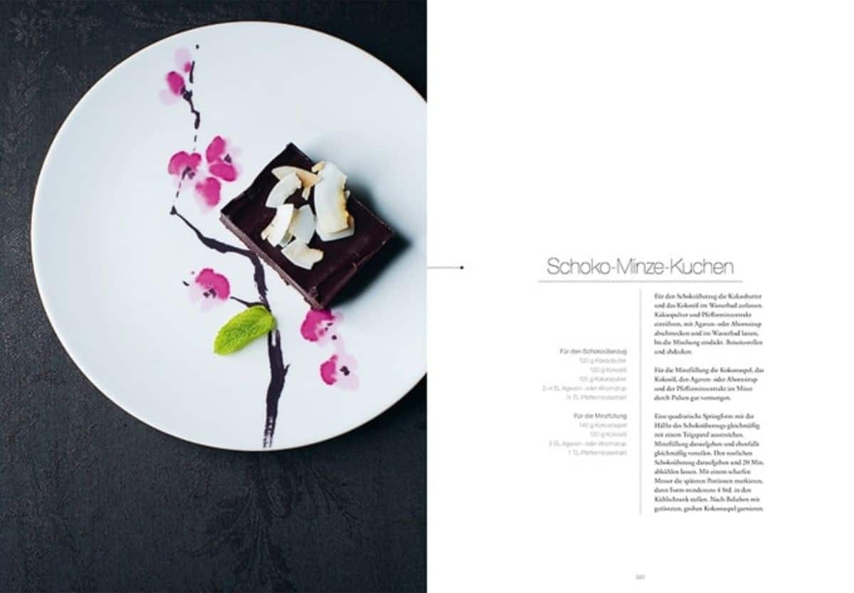 Chocolate mint cake recipe from the Vegan Cuisine cookbook by Jean-Christian Jury
